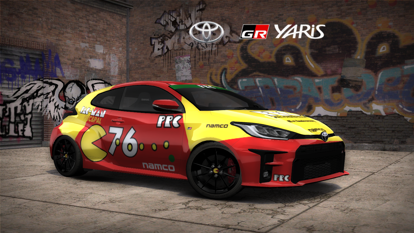 Need For Speed Most Wanted Toyota GR Yaris 1st Edition RZ High Performance (Drift Spirit : 41st Pac-Man Anniversary) (Addon/Replace Vinyl)